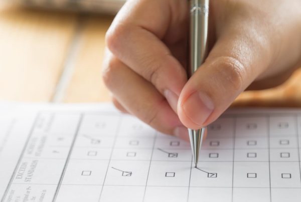 Image of a person checking off items