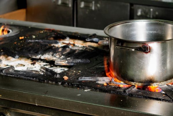 Image of a dirty commercial kitchen