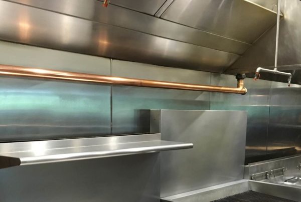 Image of a commercial kitchen vent hood system