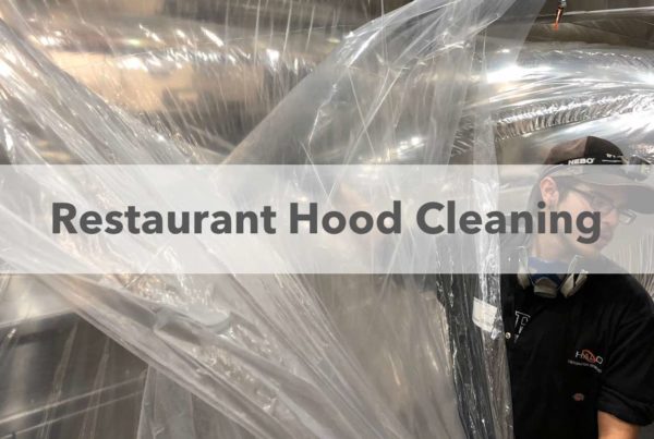 Wrapping commercial kitchen equipment in plastic