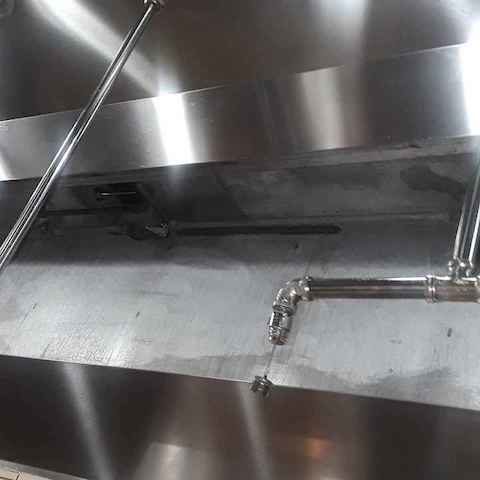 Inside of a vent hood canopy after kitchen exhaust cleaning service