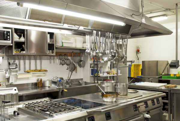 Interior of clean restaurant kitchen