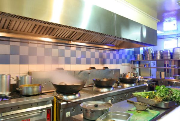 Cooking in commercial kitchen